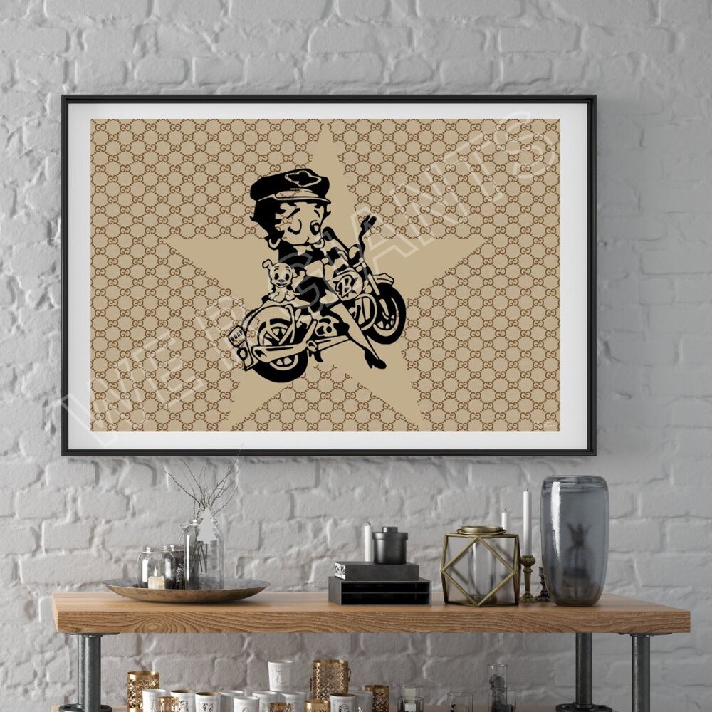Limited Edition GUCCI x Betty Boop Art Print 36" x 24" Signed by Christine